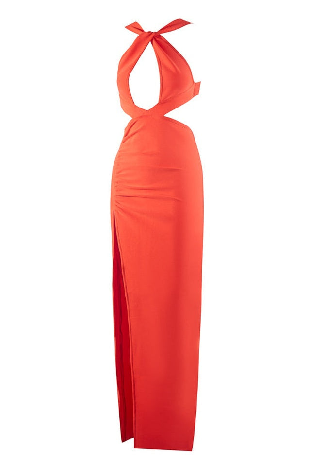 Robe Évasée Rouge Éclatante de Cérémonie