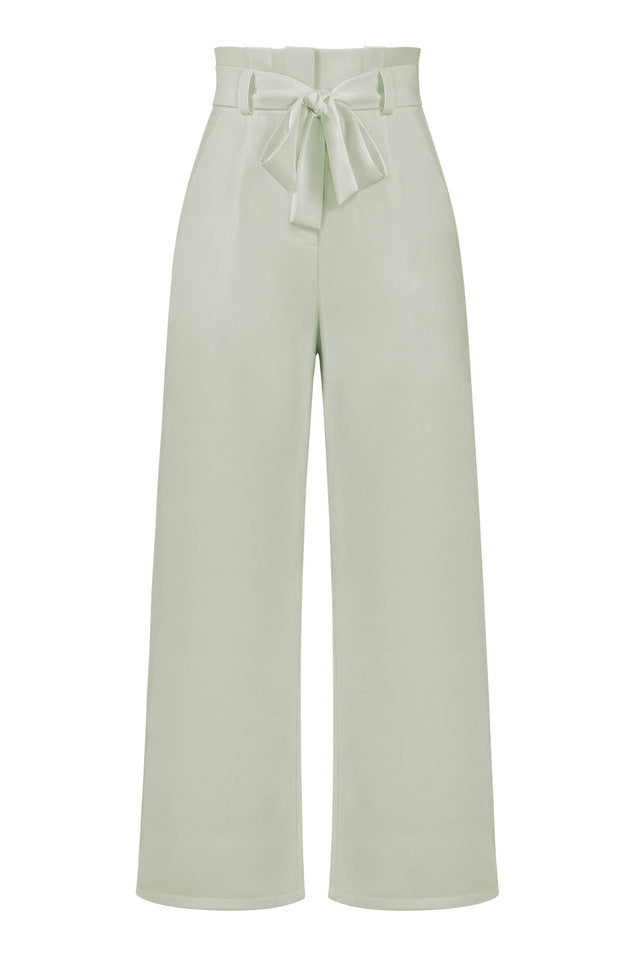 Pantalon Évasé à Ceinture Coordonné