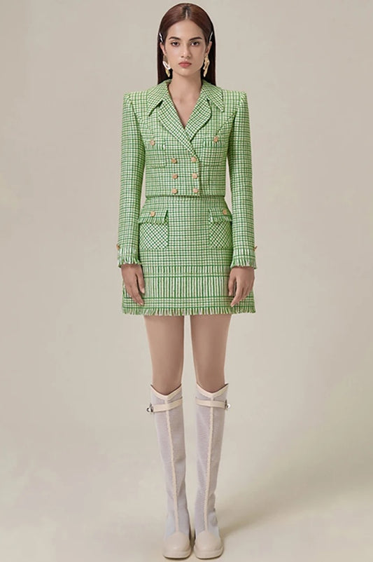 Ensemble Jupe et Blazer Doublé Texturé