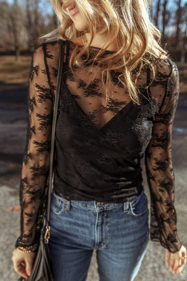 Blouse en Dentelle Maillée au Crochet - Révier Paris