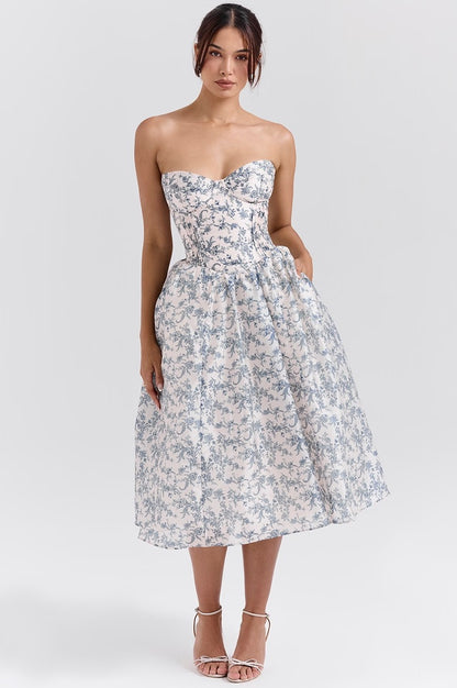 Robe Sans Manches en Imprimé Porcelaine - Révier Paris