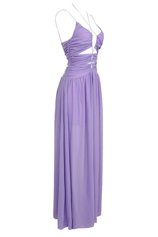 Robe Maxi Fendue et Froissée
