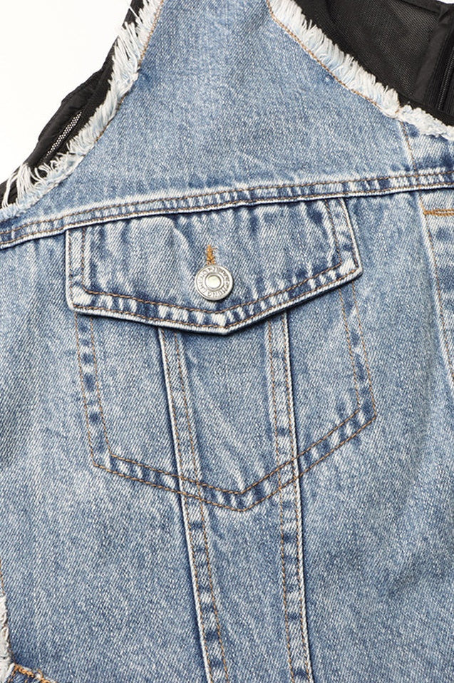 Robe Mince en Jean Patchwork et Jersey