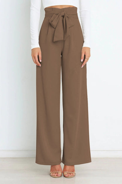 Pantalon Évasé à Ceinture Coordonné