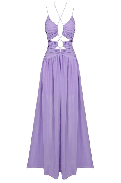 Robe Maxi Fendue et Froissée