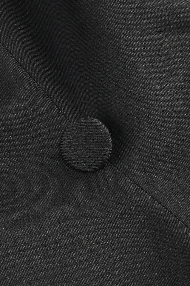 Blazer Évasé en Dentelle Brodée à Décolleté en V