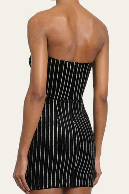 Robe Mini Sans Manches en Velours Cristal