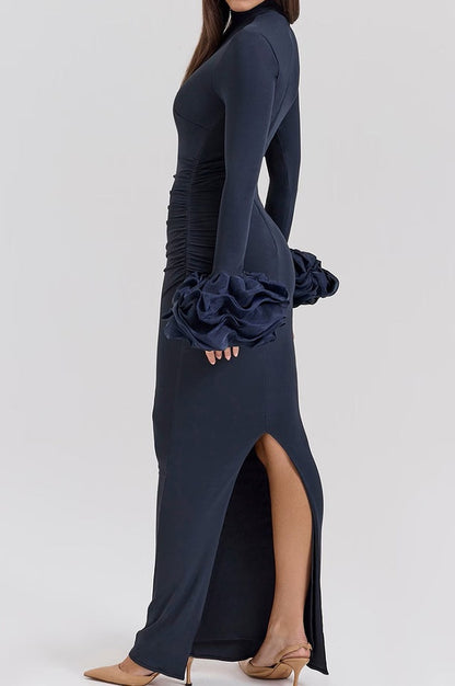 Robe Maxi à Manche Volante Fabienne Midnight