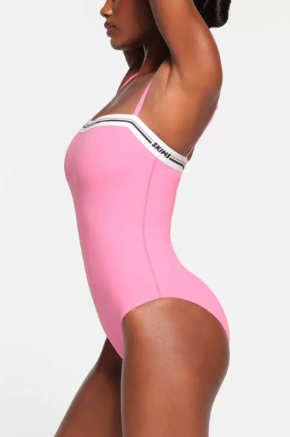 Bodysuit Logo à Encolure Droite