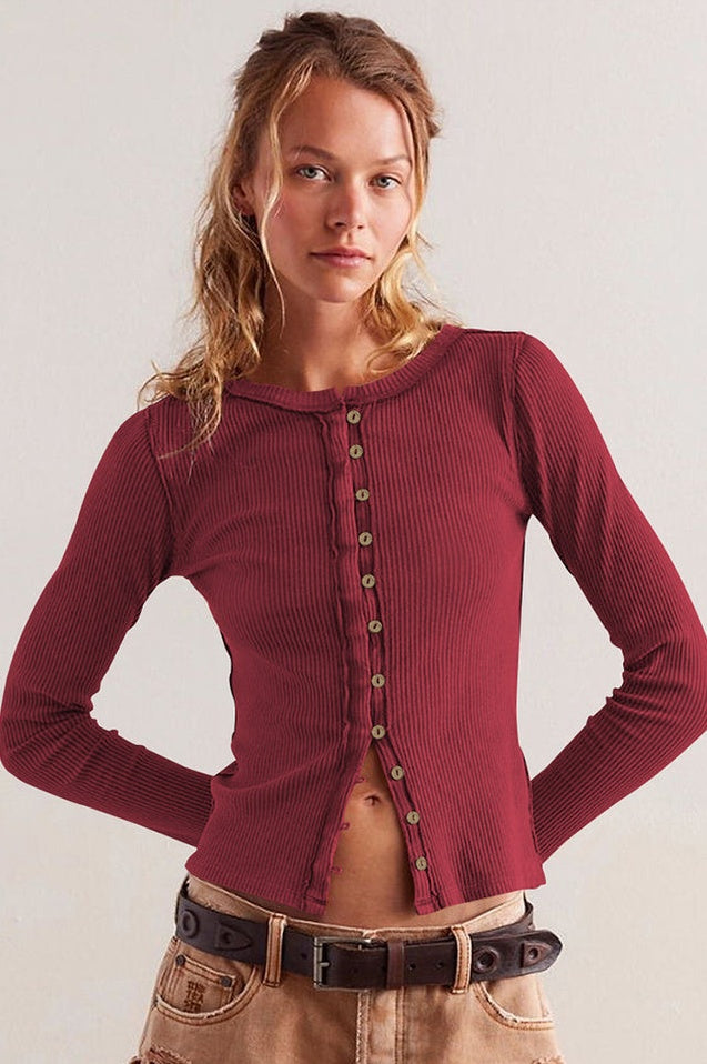 Cardigan Ainoa Bordeaux Évasé