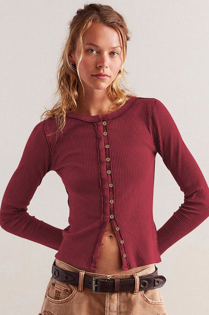 Cardigan Ainoa Bordeaux Évasé