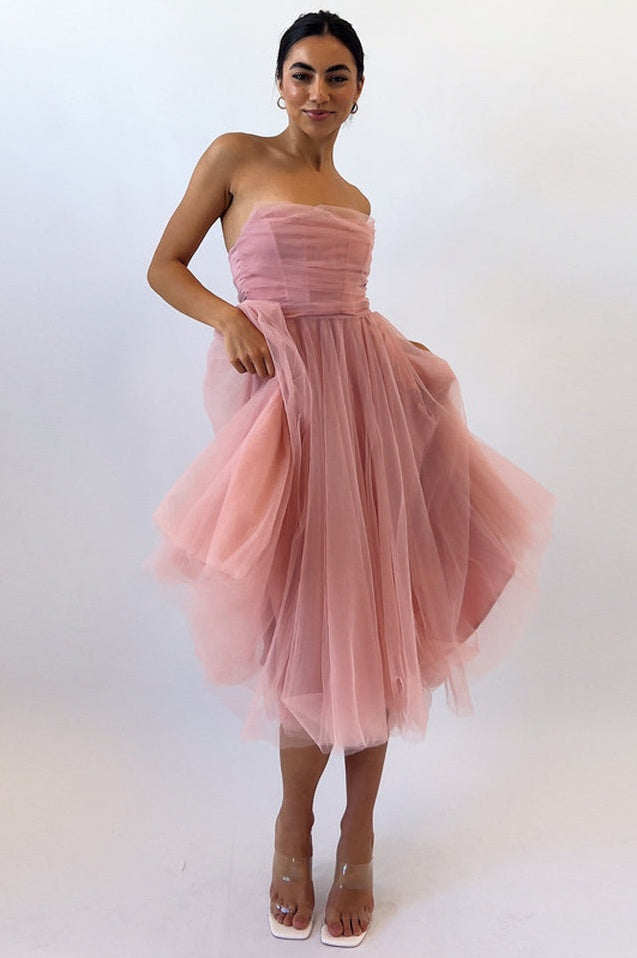 Robe Midi Évasée à Volants