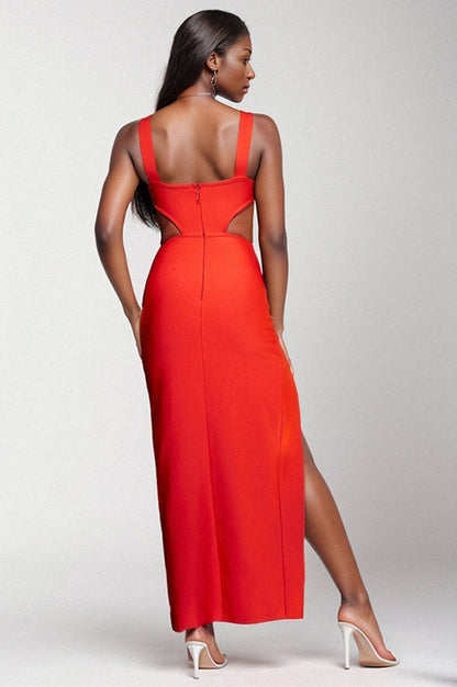 Robe Évasée Rouge Éclatante de Cérémonie