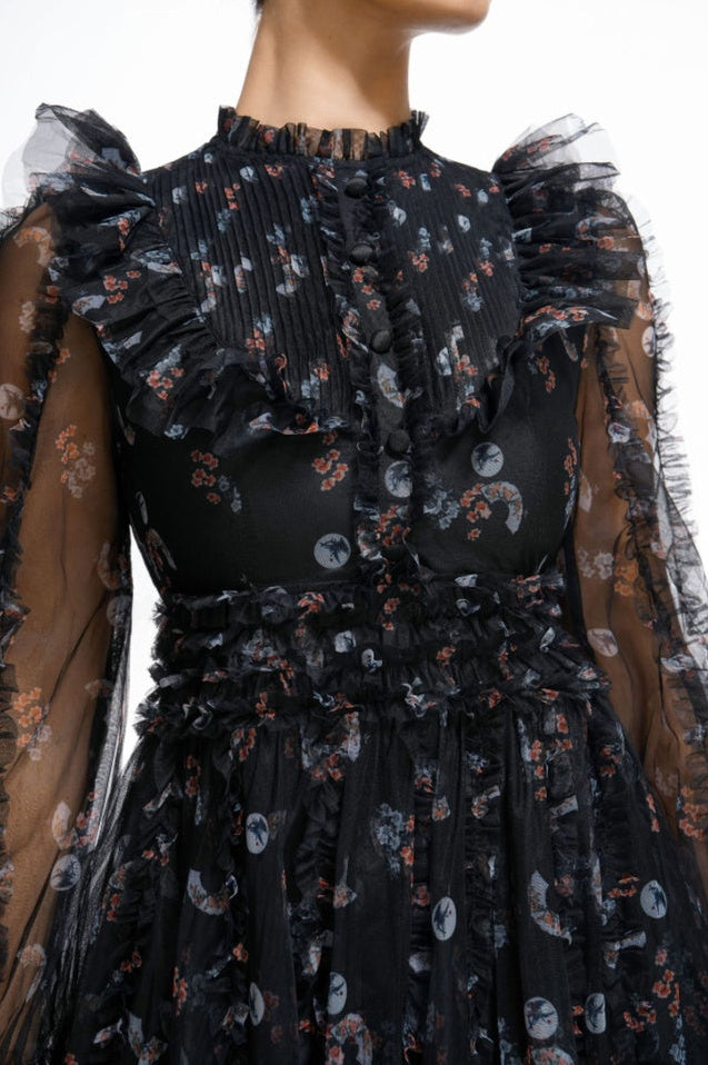 Robe Longue à Manches Longues Fleurie Beryl