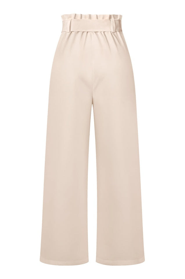 Pantalon Évasé à Ceinture Coordonné
