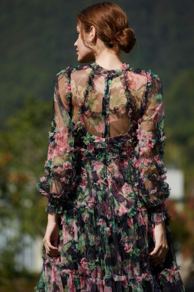 Robe en Maille Florale Aurora