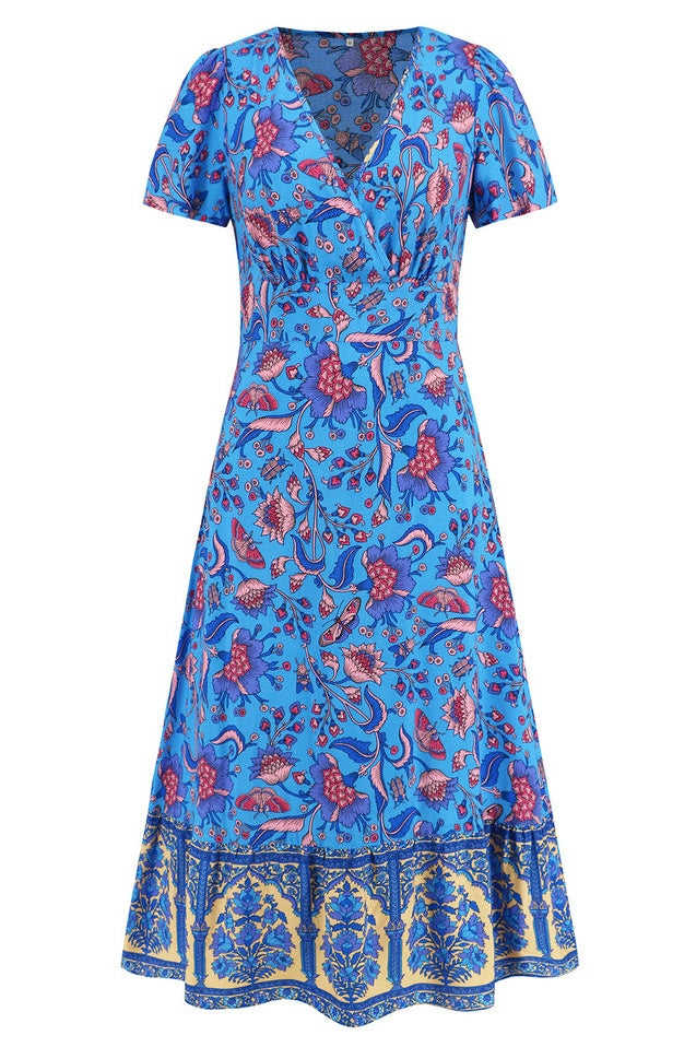 Robe Maxi Boho Imprimée Floral Kamoni