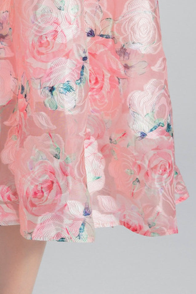 Robe Midi à Manches Bouffantes