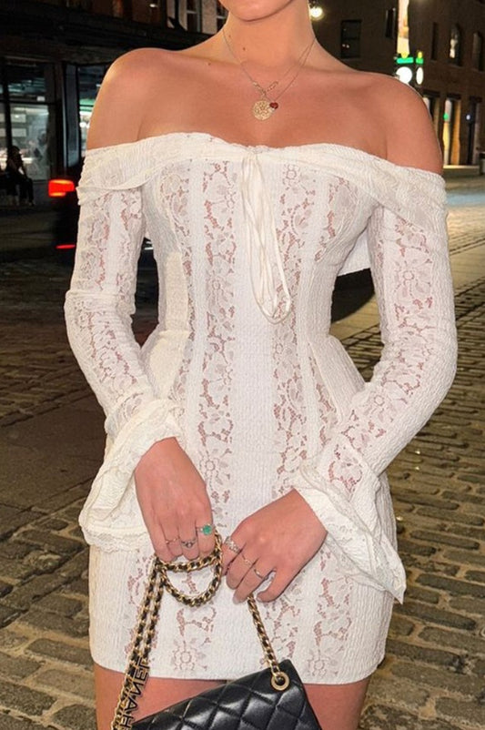 Robe Mini en Dentelle Crème Vintage Parisienne - Révier Paris