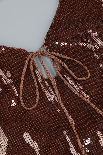Robe Mini à Manches Longues en Sequins Aoibhe
