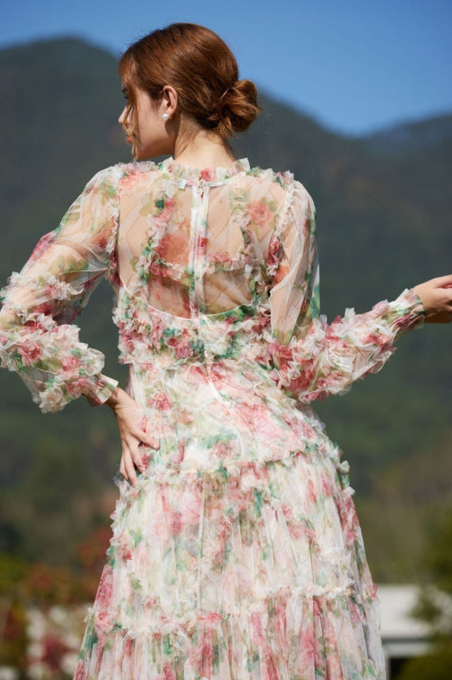 Robe en Maille Florale Aurora