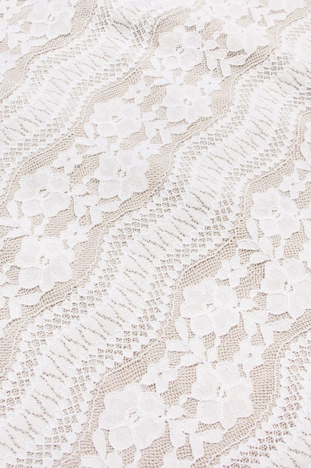 Robe Mini en Dentelle Crème Vintage Parisienne