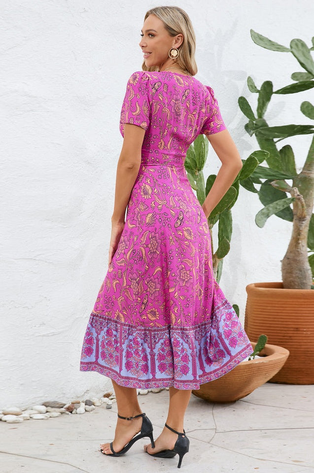 Robe Maxi Boho Imprimée Floral Kamoni