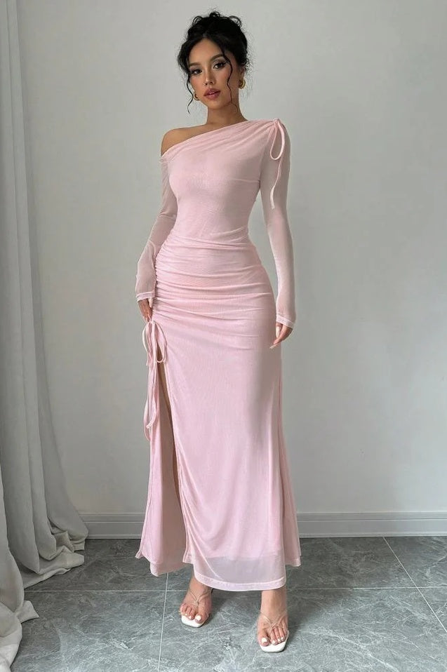 Robe Bodycon à encolure asymétrique - Révier Paris