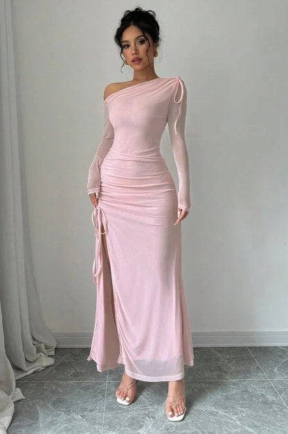 Robe Bodycon à encolure asymétrique - Révier Paris