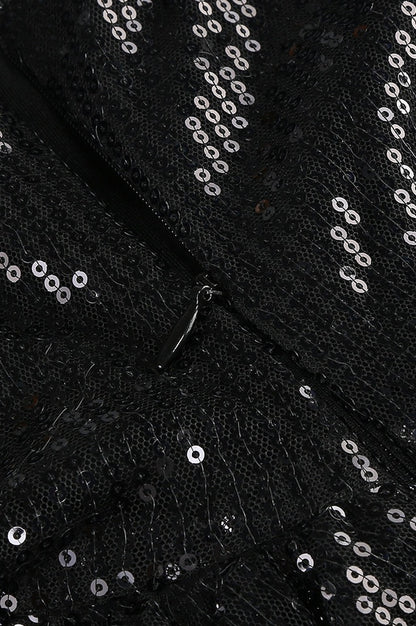 Robe Maxi Brodée à Découpe Rosette en Sequin
