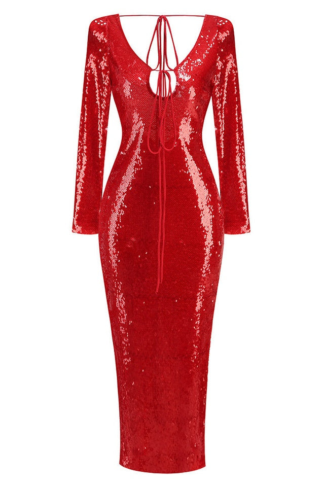 Robe Mariah Évasée Brodée de Cérémonie