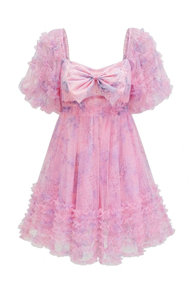 Robe Mini à Manches Bouffantes Raquel