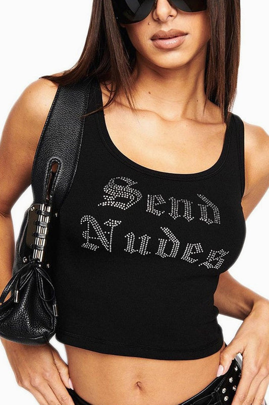 Débardeur Strass "Send Nudes" - Révier Paris