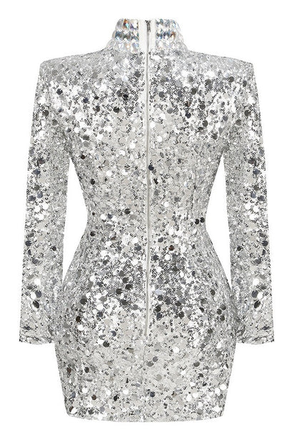 Robe Mini Brodée en Sequins Bartosz