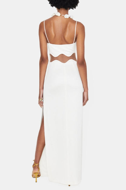 Robe Maxi Épousant Noir en Bandage