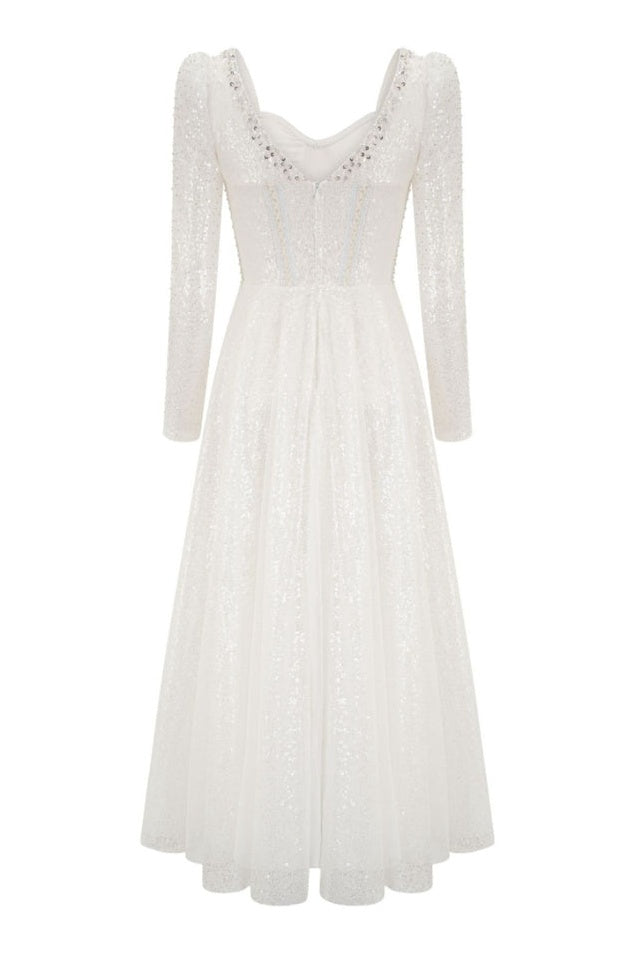 Robe Midi en Mesh Blanc Kamiyah