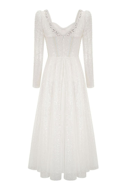 Robe Midi en Mesh Blanc Kamiyah
