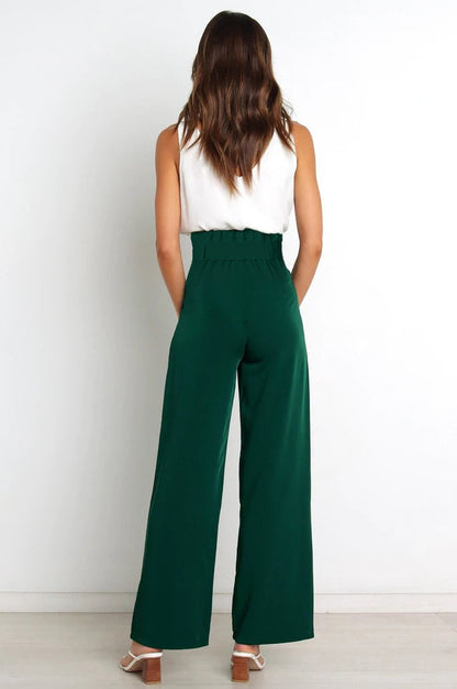 Pantalon Évasé à Ceinture Coordonné