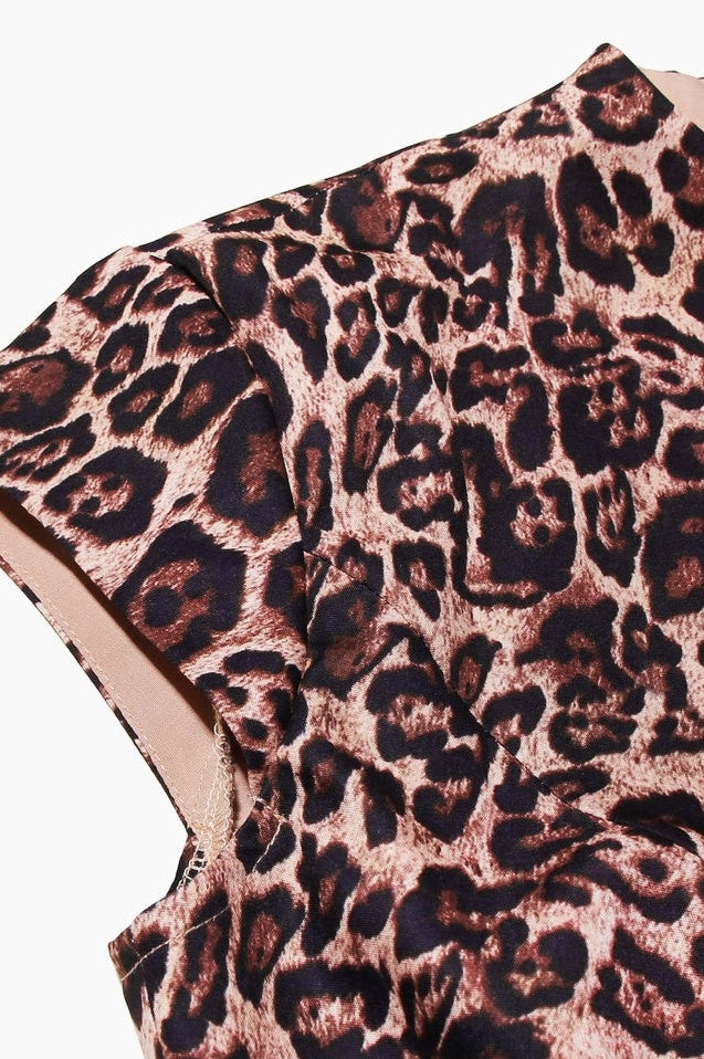 Robe Mini Imprimé Léopard Sans Dos de Jacqueline