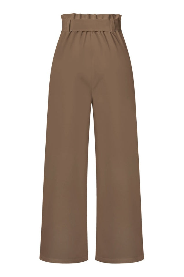 Pantalon Évasé à Ceinture Coordonné
