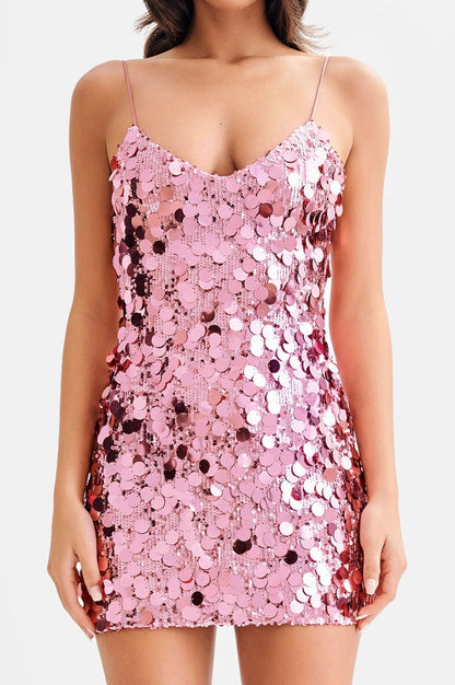 Robe Mini Brodée Romilly en Sequins
