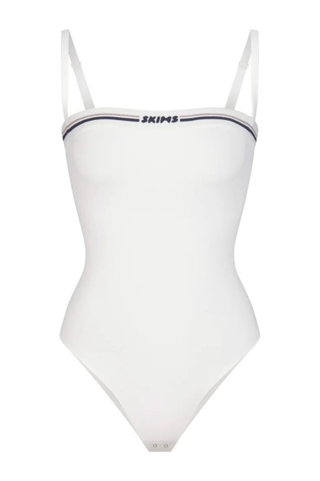 Bodysuit Logo à Encolure Droite