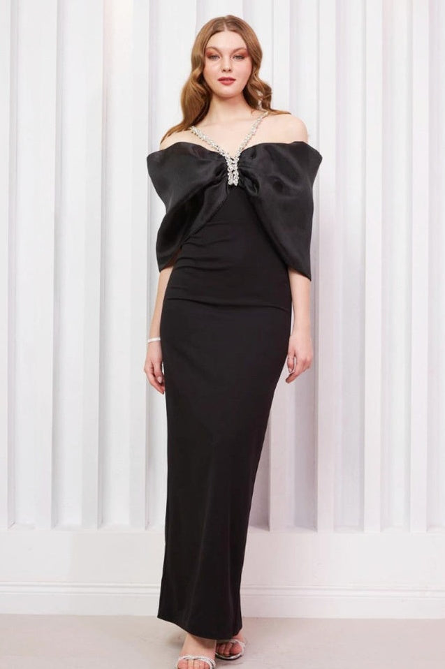 Robe Maxi Noire Bandage Josie