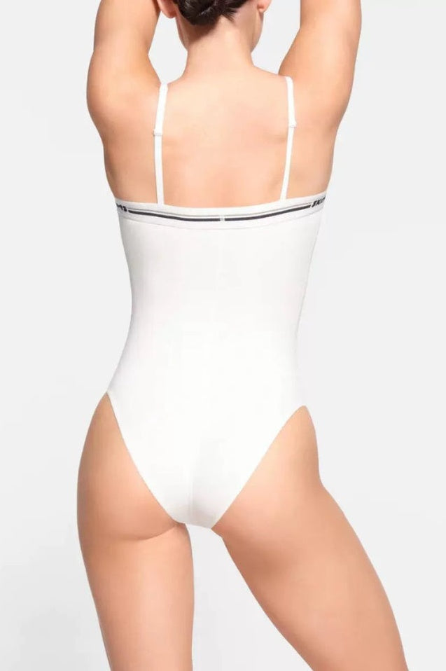 Bodysuit Logo à Encolure Droite