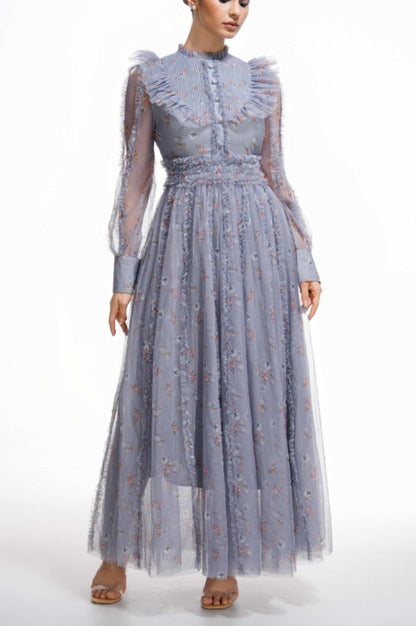 Robe Longue à Manches Longues Fleurie Beryl