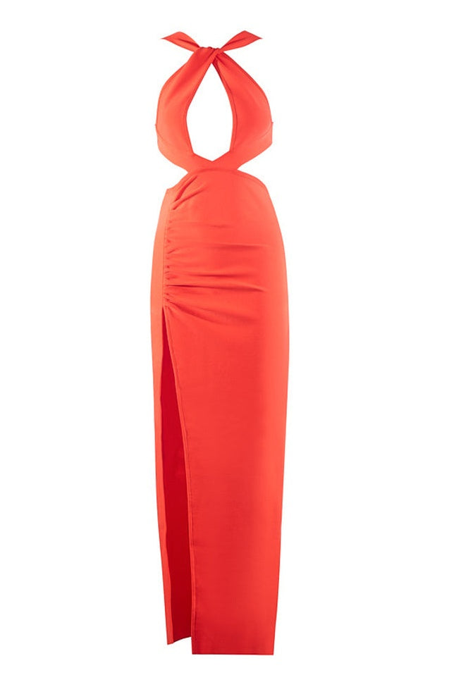 Robe Évasée Rouge Éclatante de Cérémonie