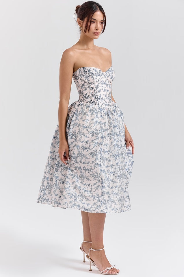 Robe Sans Manches en Imprimé Porcelaine