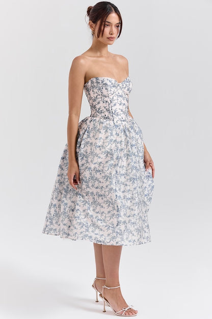 Robe Sans Manches en Imprimé Porcelaine