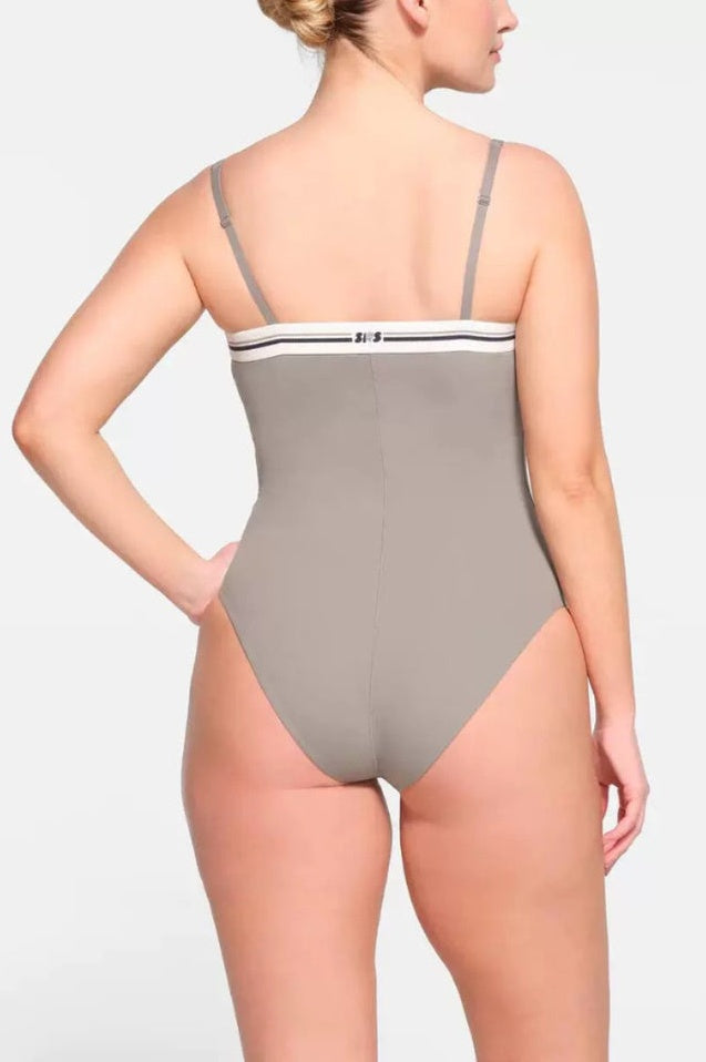 Bodysuit Logo à Encolure Droite