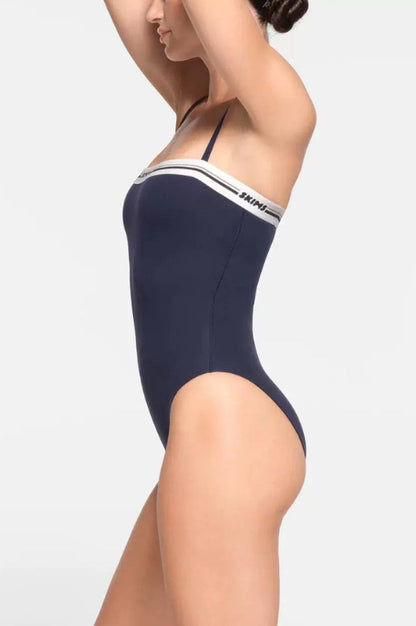 Bodysuit Logo à Encolure Droite